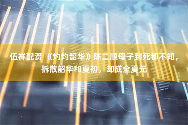 伍祥配资 《灼灼韶华》陈二顺母子到死都不知，拆散韶华和夏初，却成全夏元