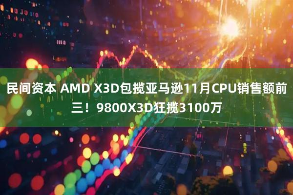 民间资本 AMD X3D包揽亚马逊11月CPU销售额前三！9800X3D狂揽3100万